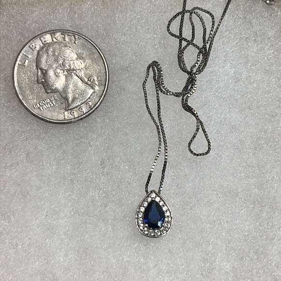 925 sapphire dainty necklace - Picture 2 of 5
